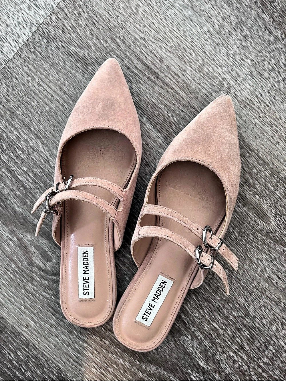 Steve Madden Pointed-Toe Warm Beige Mules